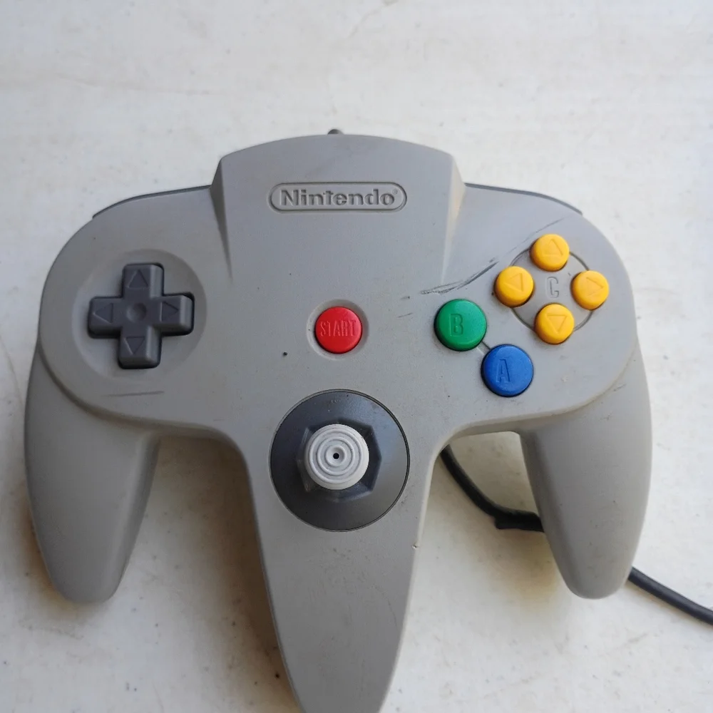 Nintendo N64 Grey OEM Video Game Controller NUS-005 Tested Working